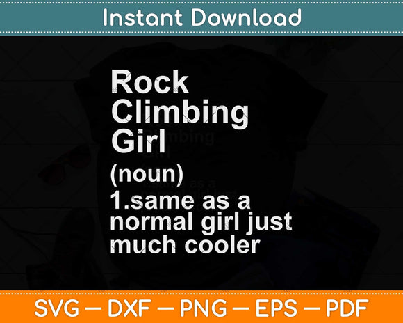 Rock Climbing Girl Definition Funny Sports Svg Png Dxf Digital Cutting File