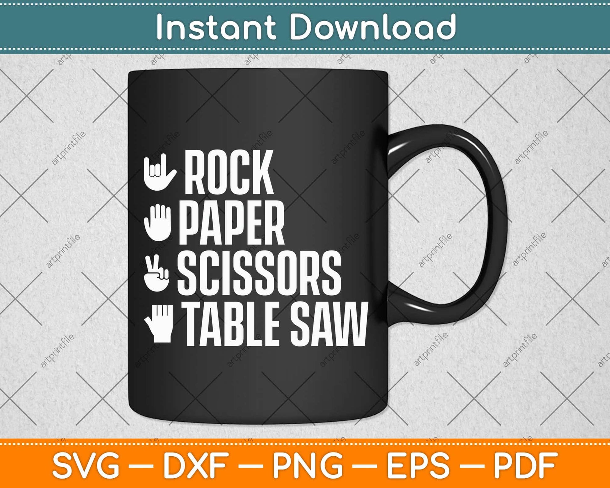 Rock Paper Scissors Table Saw Funny Carpenter Svg Png Dxf Digital Cutting File