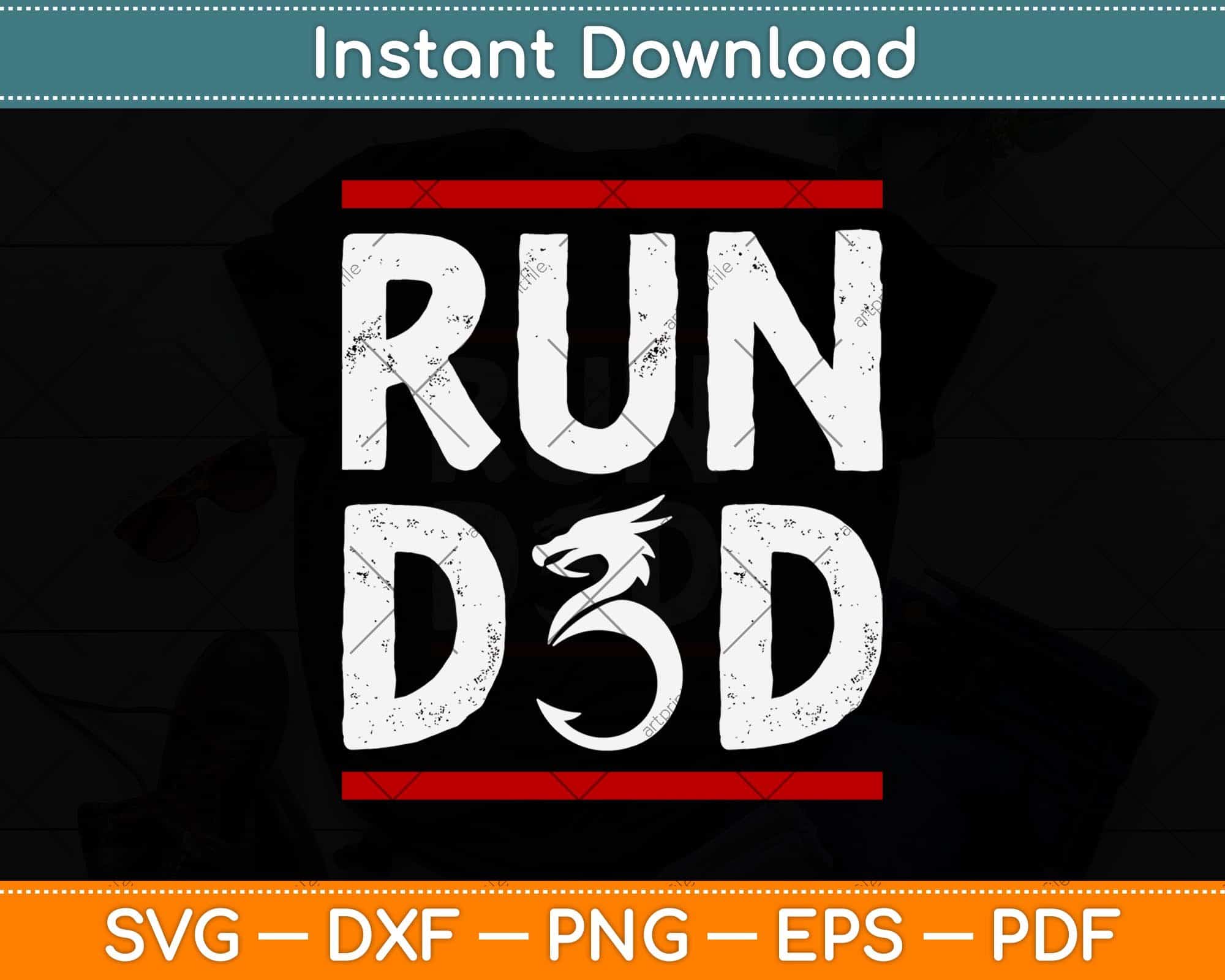 Run D&d Funny Board Game Dice Svg Png Dxf Digital Cutting File ...