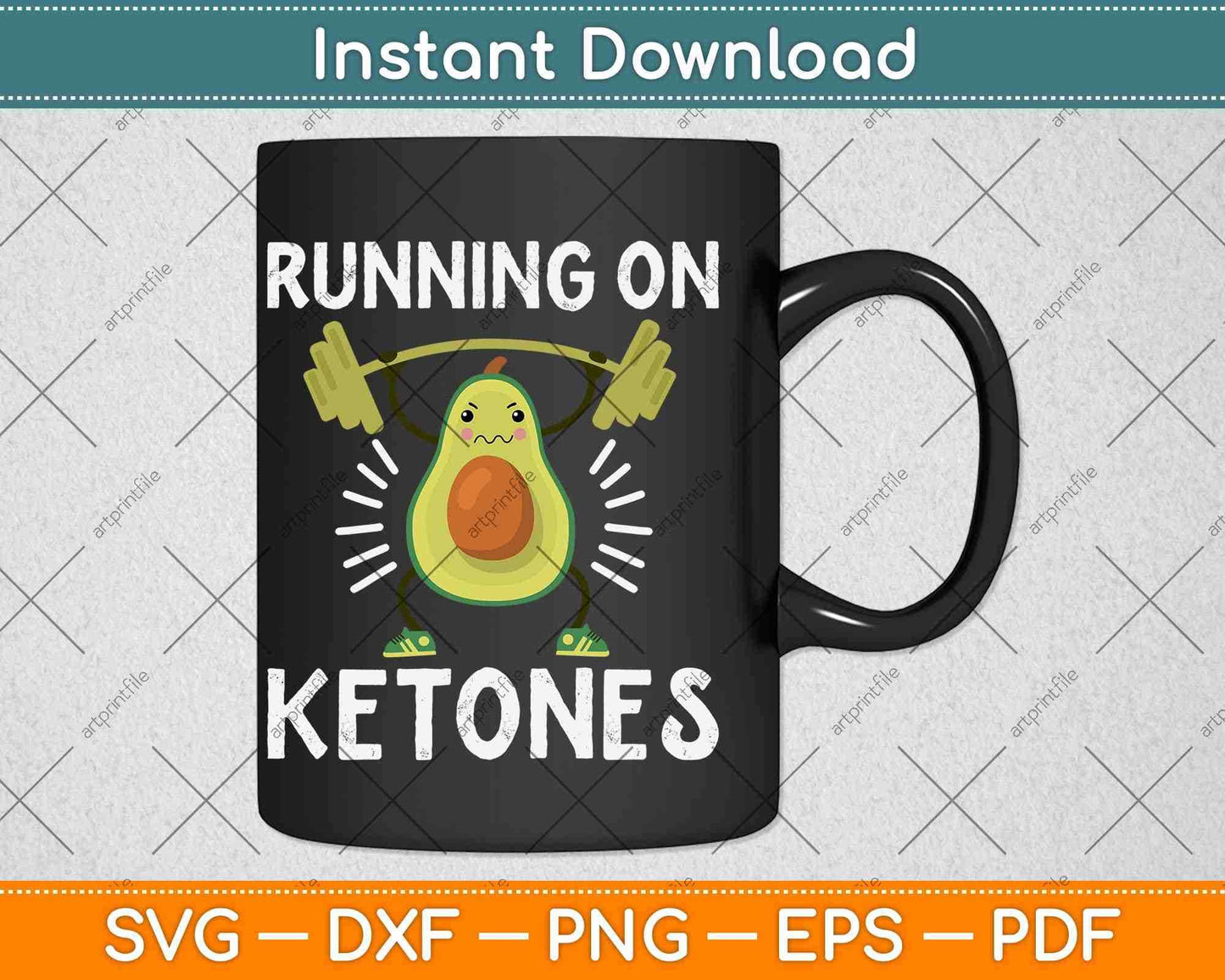 Running On Ketones Keto Diet Avocado Cardio Svg Design