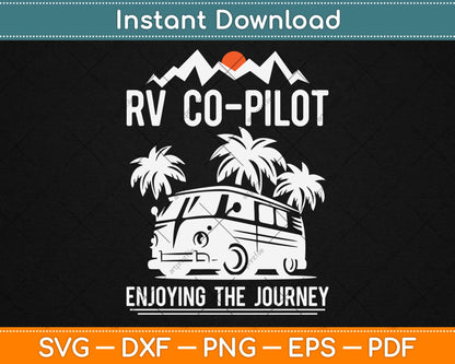 RV Copilot Camping Gift Motorhome Travel Vacation Svg Design