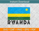 Rwandan Flag Vintage Made In Rwanda Svg Design Cricut 
