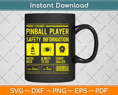Safety Funny Pinball Machine Collection Pinball Svg Png Dxf Digital Cutting File