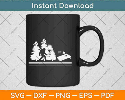 Sasquatch Playing Cornhole Bigfoot Svg Design Cricut Printable Cutting Files