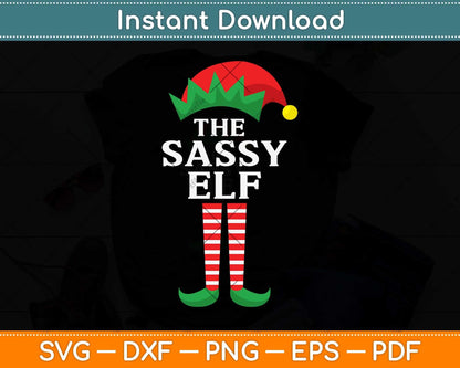 Sassy Elf Matching Family Group Christmas Svg Png Dxf Digital Cutting File