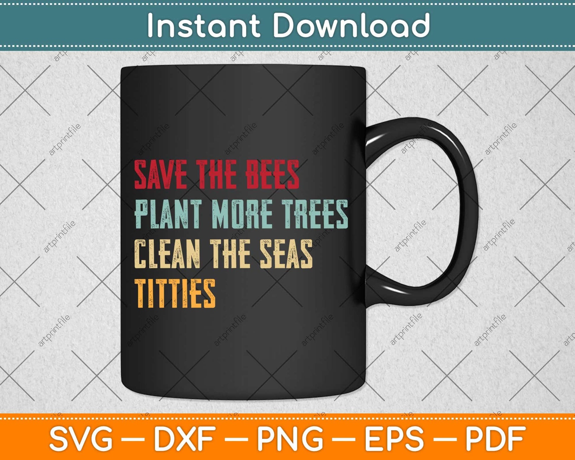 Save The Bees, Plant More Trees Svg Png Dxf Digital Cutting File