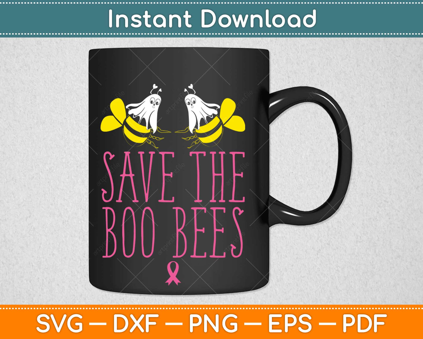 Save The Boo Bees Funny Breast Cancer Awareness Halloween Svg Design Cut File