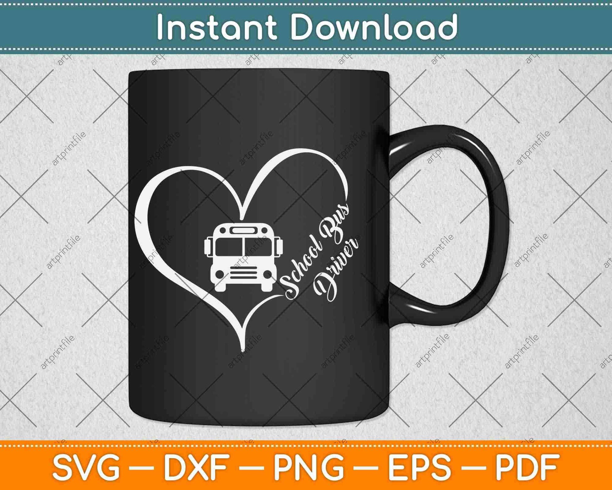 School Bus Driver Cute Heart Bus Funny Driver Svg Design