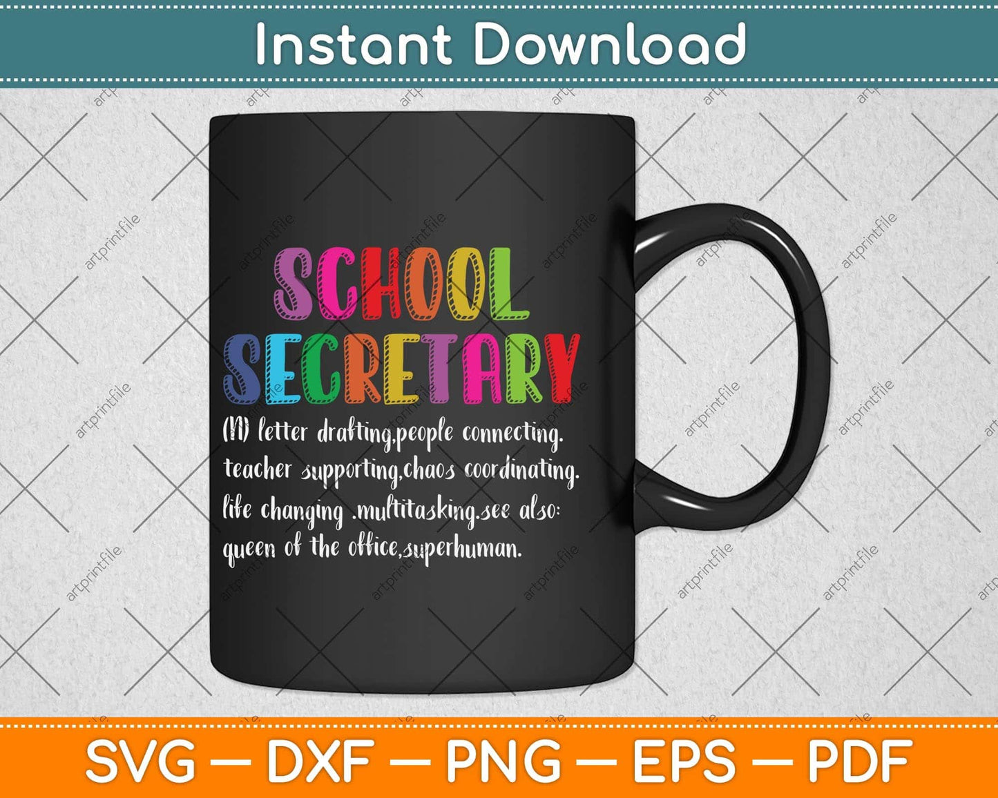 School Secretary Definition School Secretary Squad Svg Png Dxf Digital Cutting File