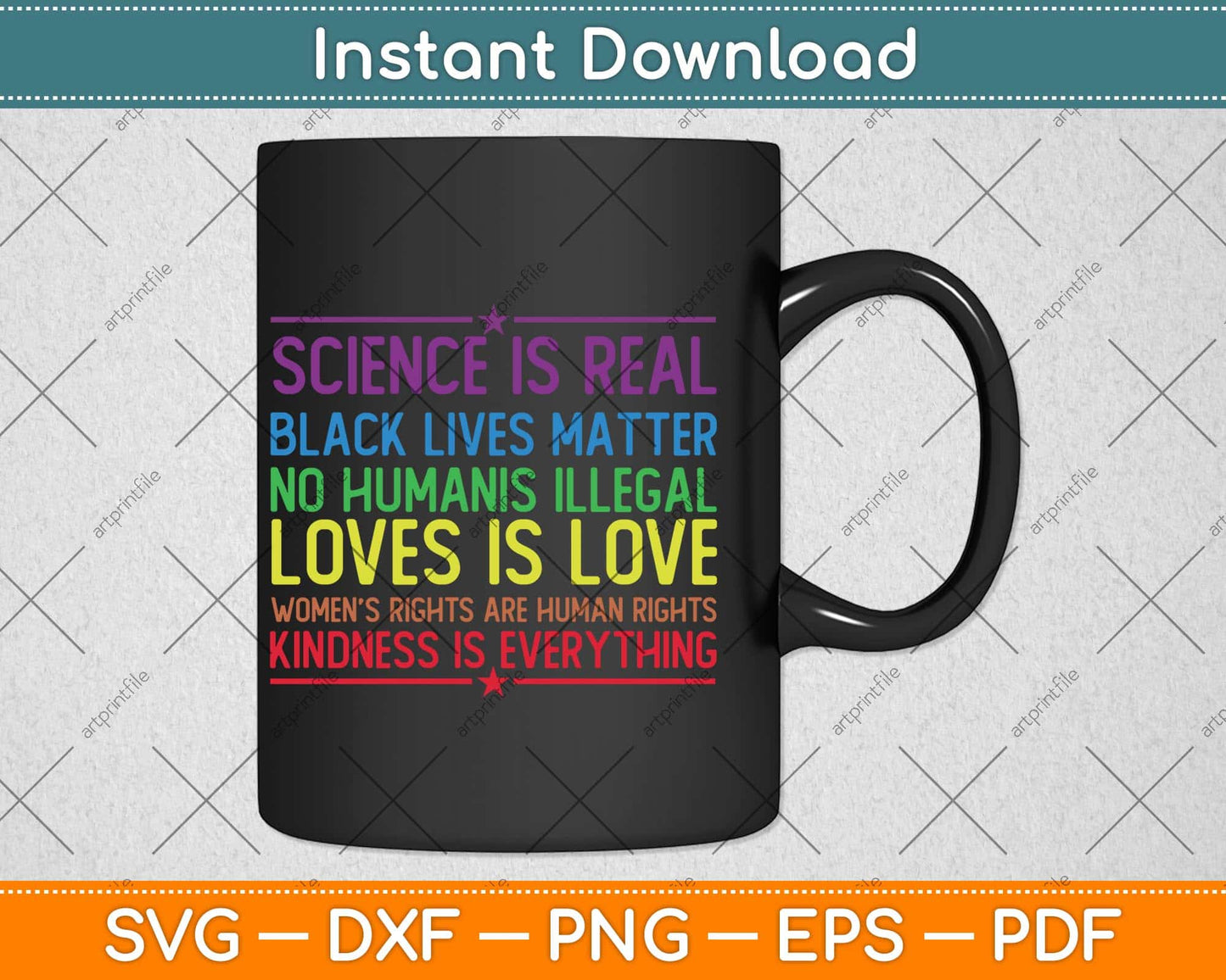 Science Is Real Black Lives Matter Love Is Love Svg Png Dxf Digital Cutting File