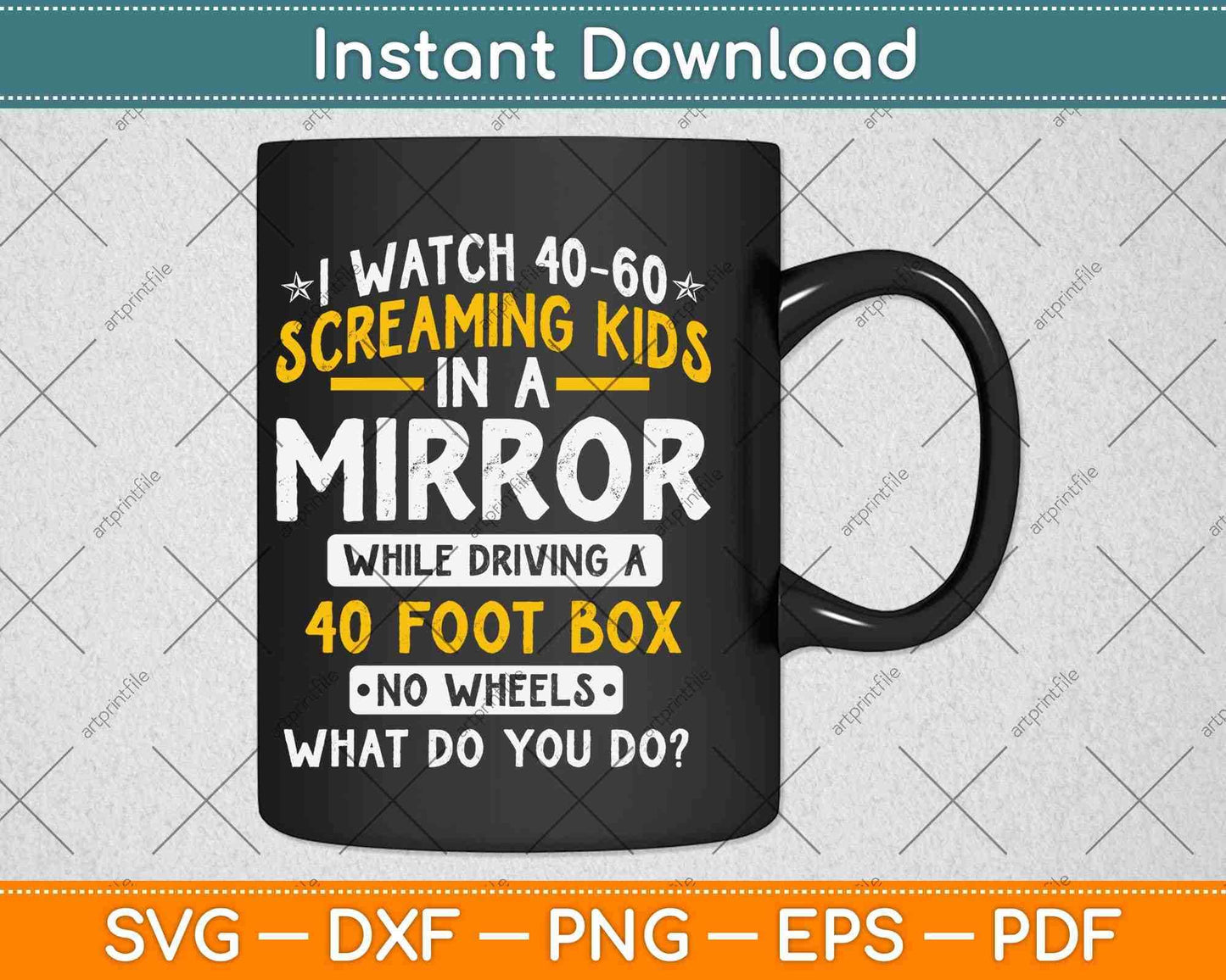 Screaming Kids In A Mirror Funny School Bus Driver Svg Design