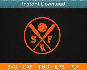 SF Baseball Svg Design Cricut Printable Cutting Files