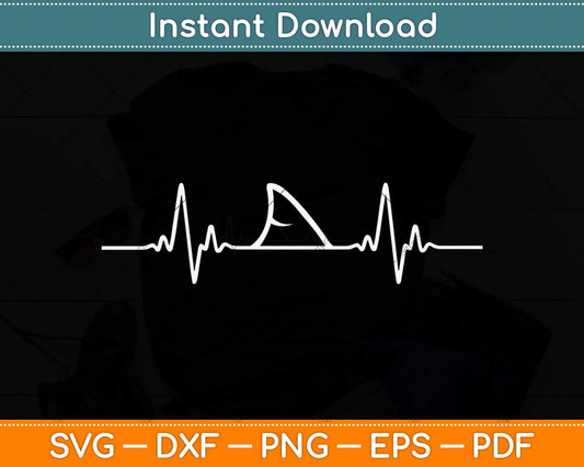Shark Heartbeat Shark Lovers Svg Png Dxf Digital Cutting File