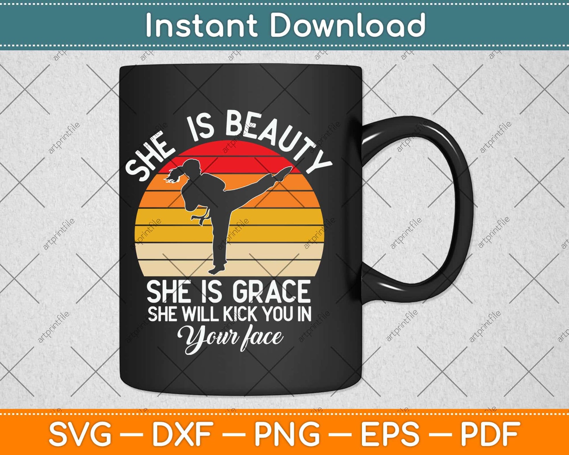 She Is Beauty She Is Grace She Will Kick You In Your Face Svg Design