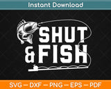 Shut And Fish Svg Design Cricut Printable Cutting Files