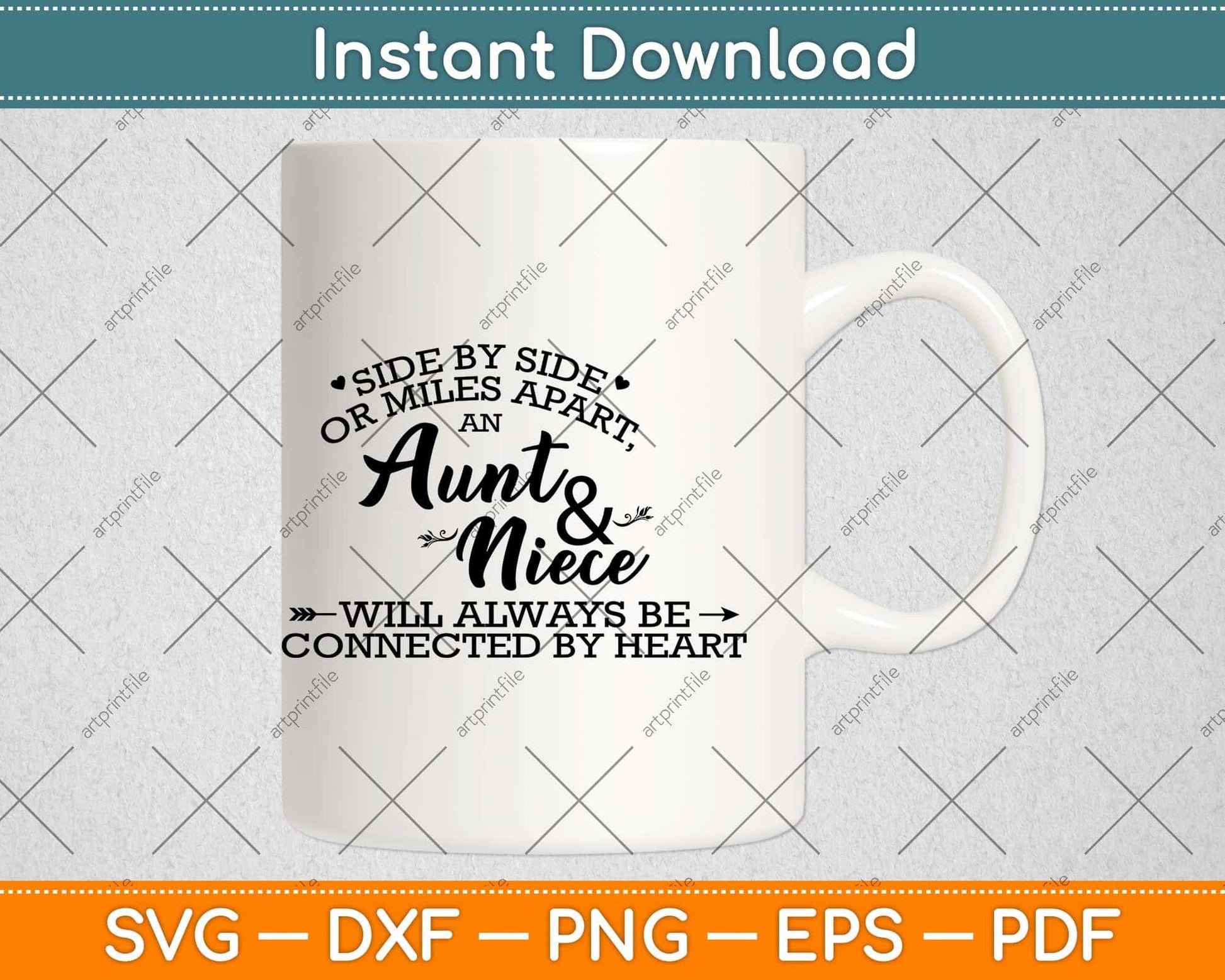 Side By Side Or Miles Apart An Aunt And Niece Will Always Svg Png Dxf Cutting File