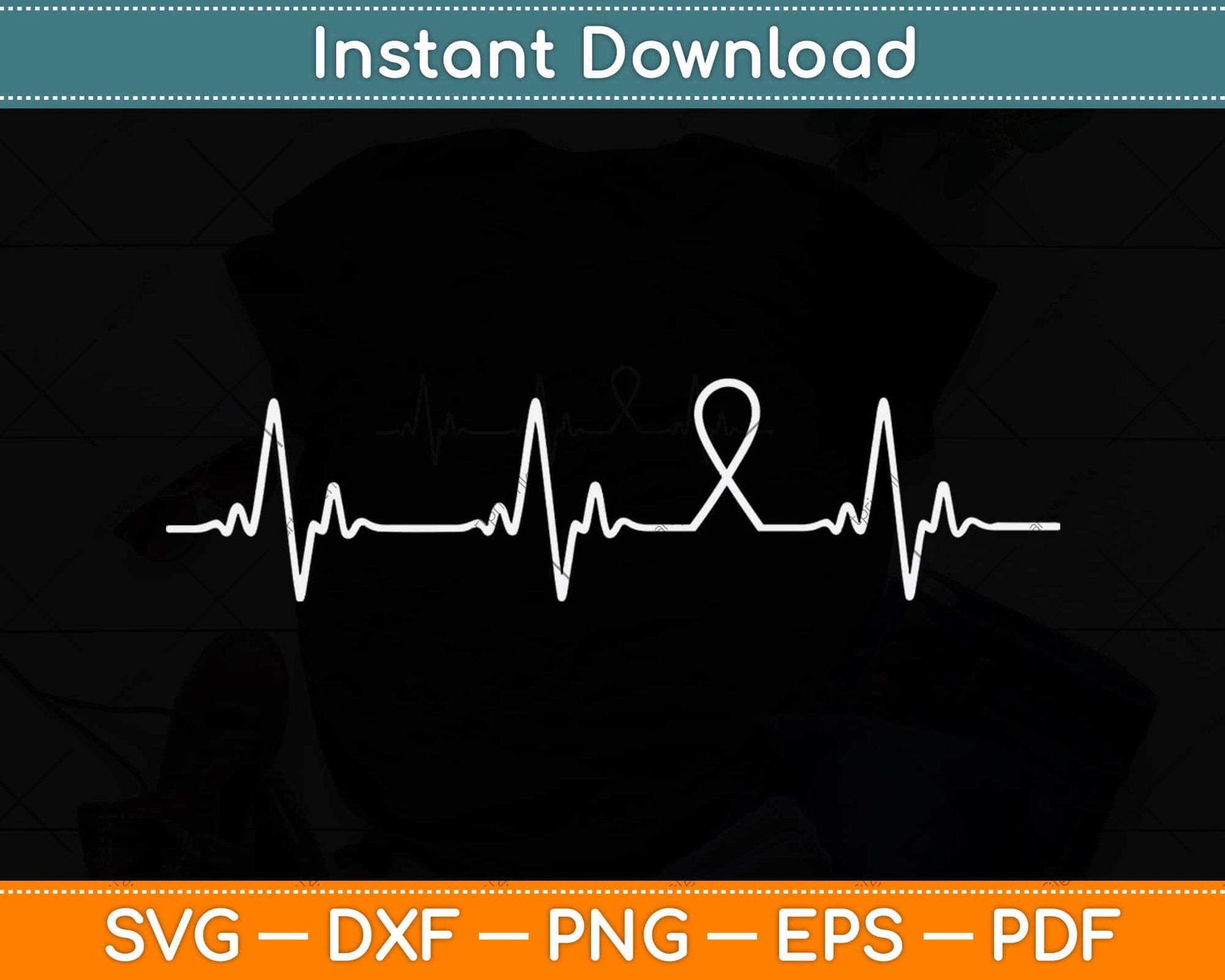 Sjogren's Heartbeat - Unique Sjogren's Awareness Svg Png Dxf Digital Cutting File