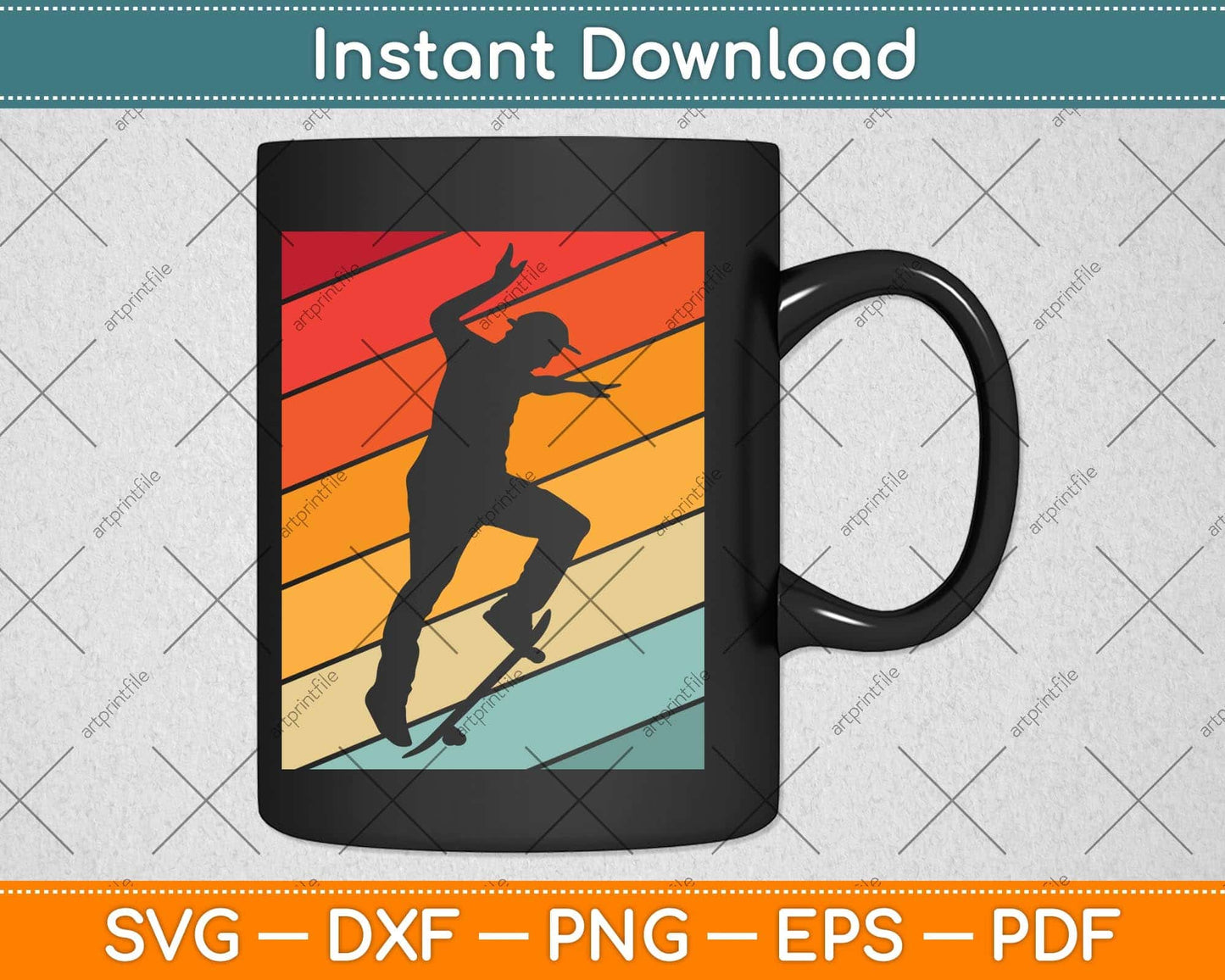 Skate Skateboarder Gift Skateboard Svg Png Dxf Digital Cutting File