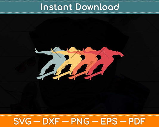 Skateboard Skateboarder Kickflip Ollie Svg Png Dxf Digital Cutting File