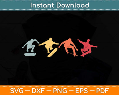 Skateboard Skateboarding Retro Gift for Skateboarders Svg Png Dxf Cutting File