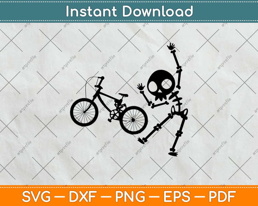 Skeleton BMX Cool Hard Core Cyclists Svg Design Cricut Printable Cutting Files