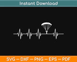 Skydiving Heartbeat Svg Design Cricut Printable Cutting Files