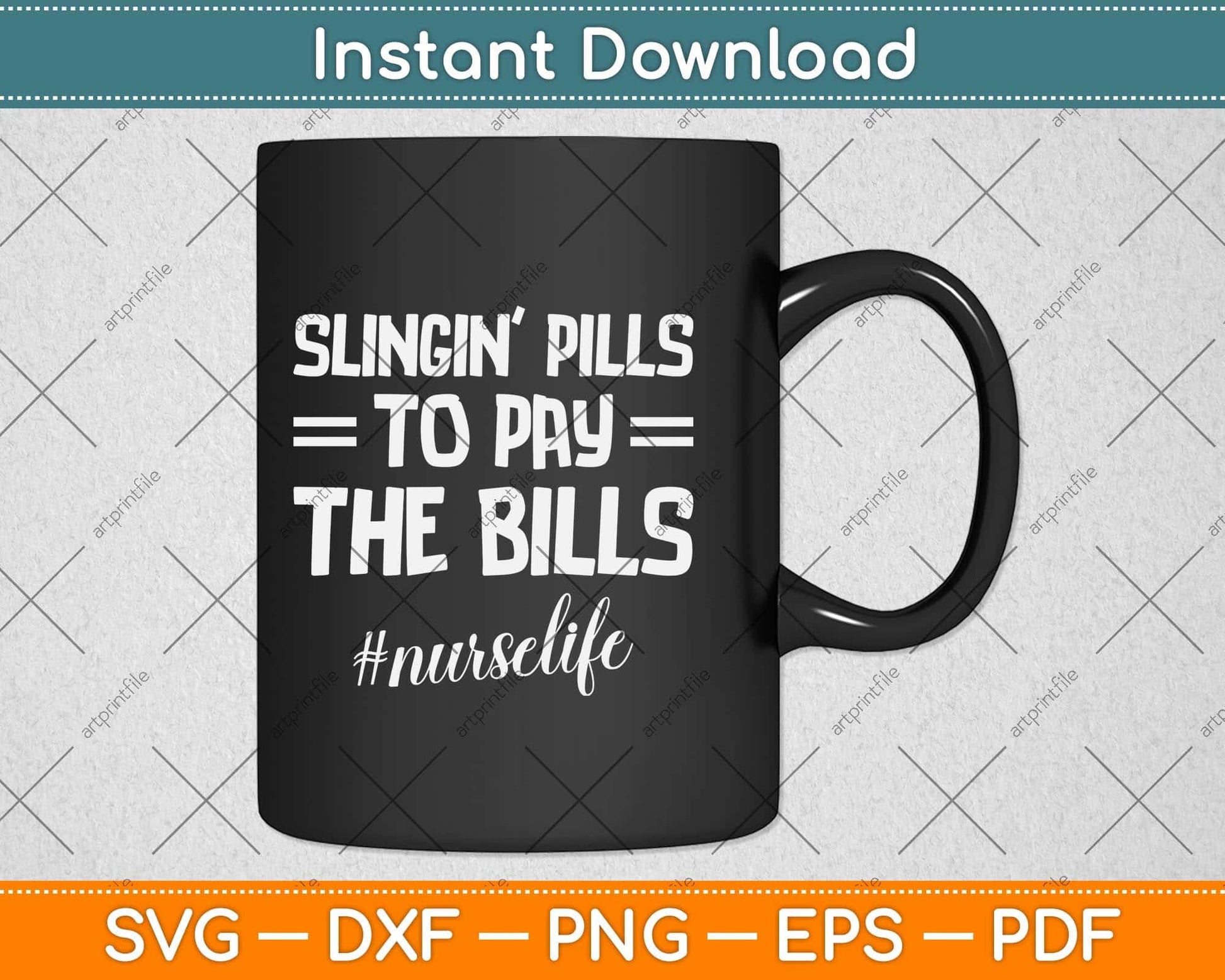 Slinging Pills To Pay The Bills Funny Pharmacy Svg Png Dxf Digital Cutting File