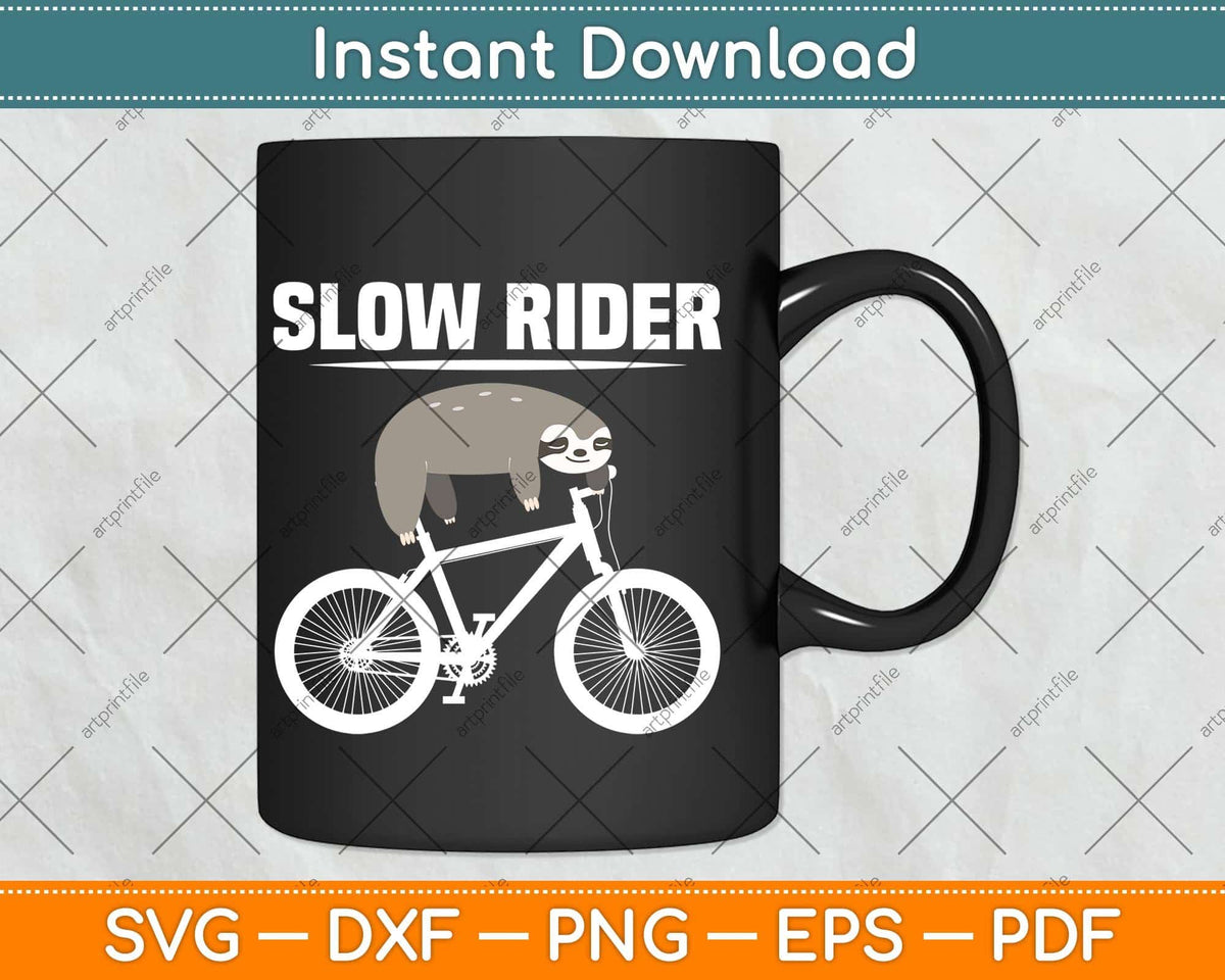 Slow Rider Sloth Cycling Svg Png Dxf Cutting File – artprintfile