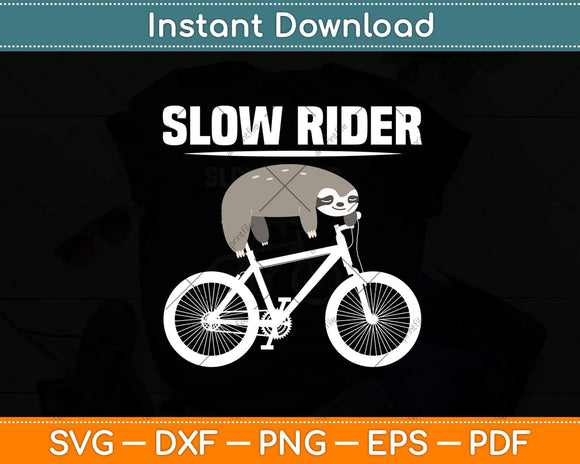Slow Rider Sloth Cycling Svg Design Cricut Printable Cutting