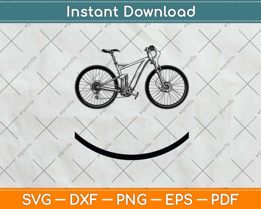 Smiley Cycling Funny Svg Design Cricut Printable Cutting Files