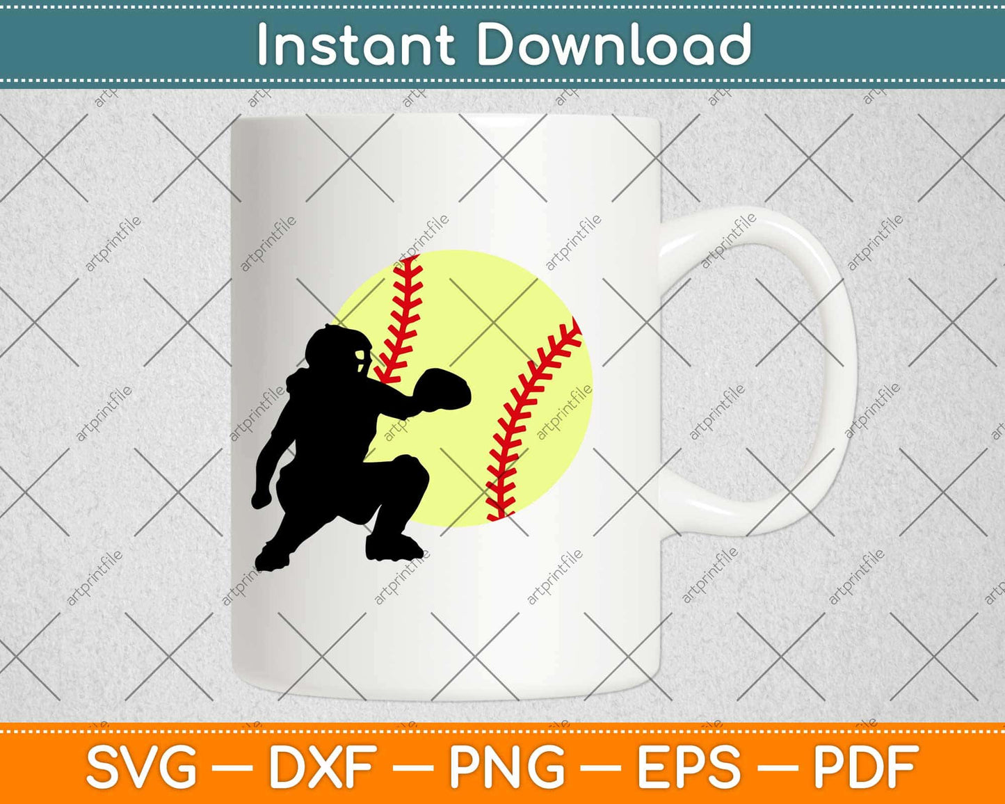 Softball Catcher I'll Always Be Her Biggest Fan Svg Design Cricut Cutting Files