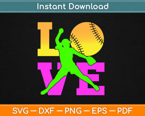 Softball love Svg Design Cricut Printable Cutting Files