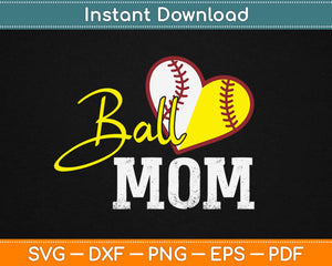 Softball Mom Svg Design Cricut Printable Cutting Files