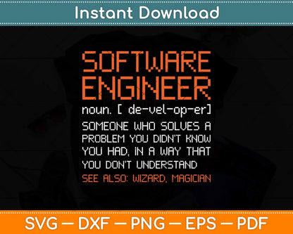 Software Engineer Developer Definition Programming Svg Png Dxf Digital Cutting File