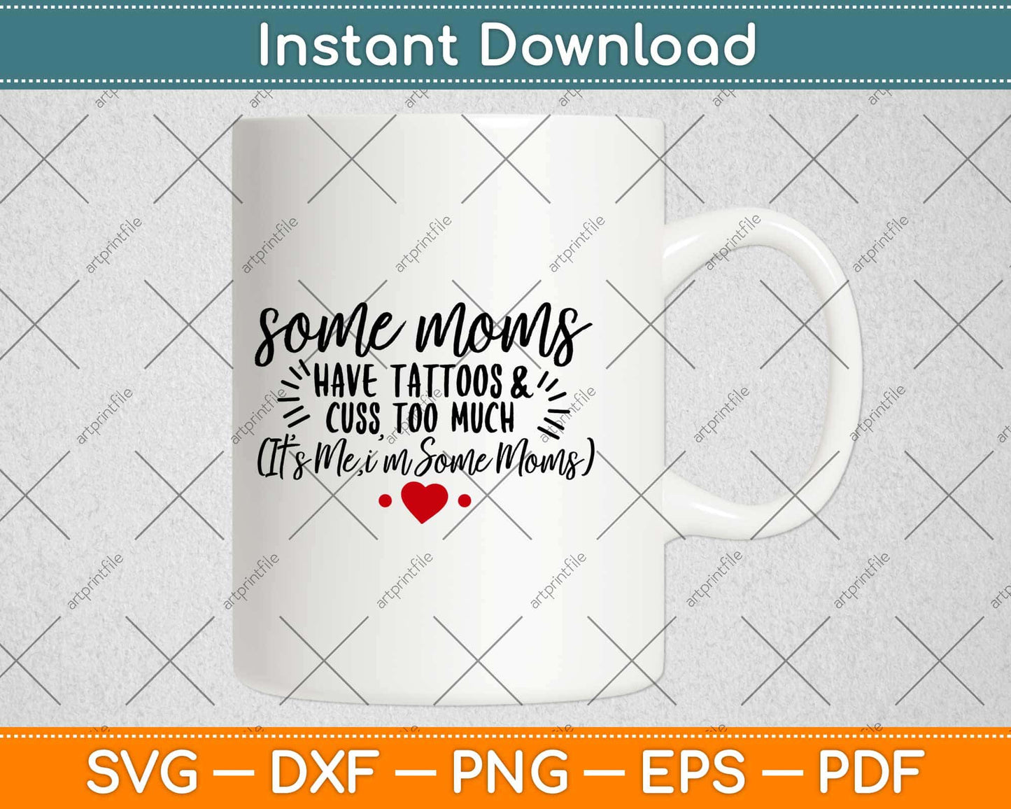 Some Mom Have Tattoos With Heart Svg Design Cricut Printable Cutting Files