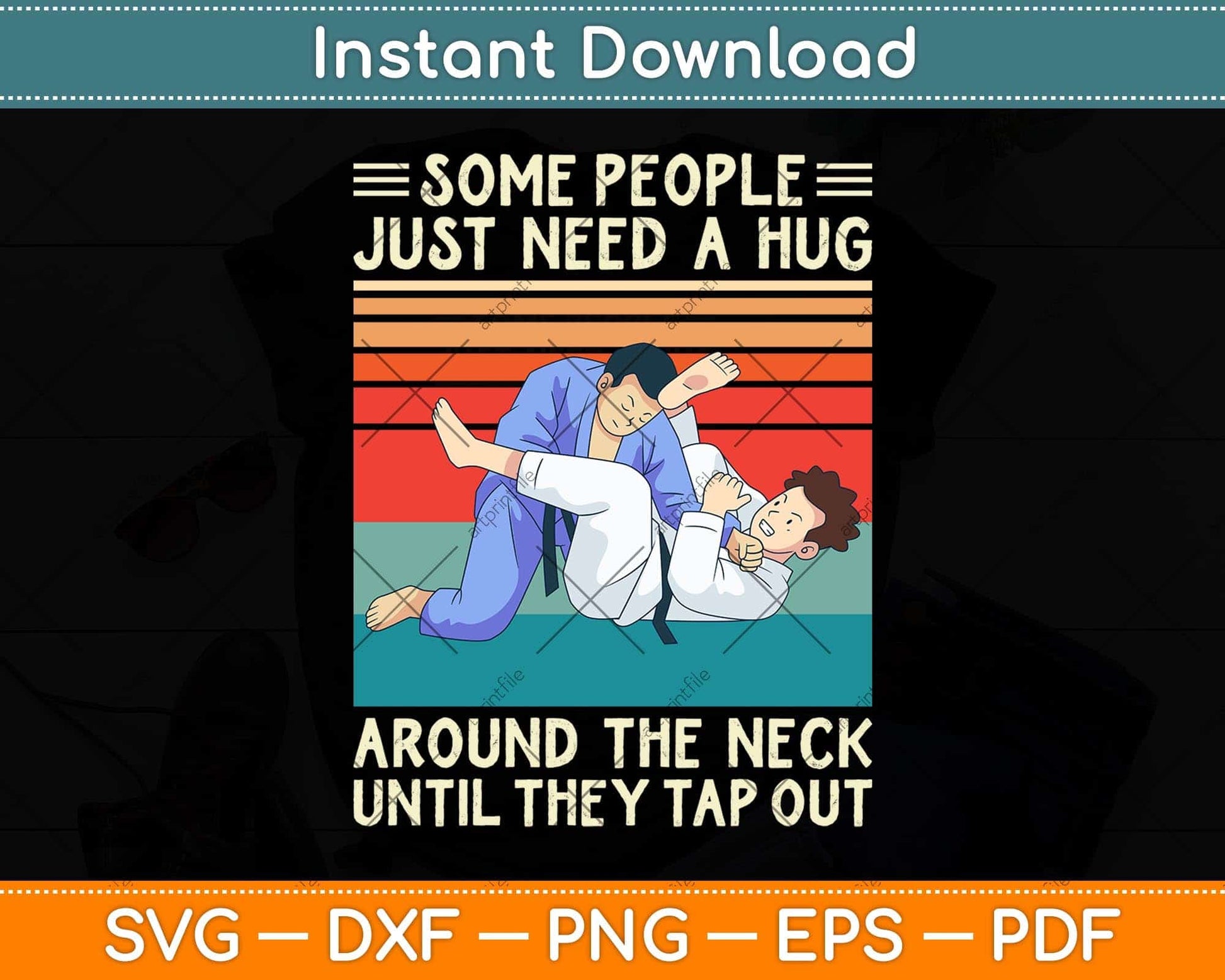Some People Just Need A Hug Brazilian Jiu Jitsu Svg Png Dxf Digital Cutting File