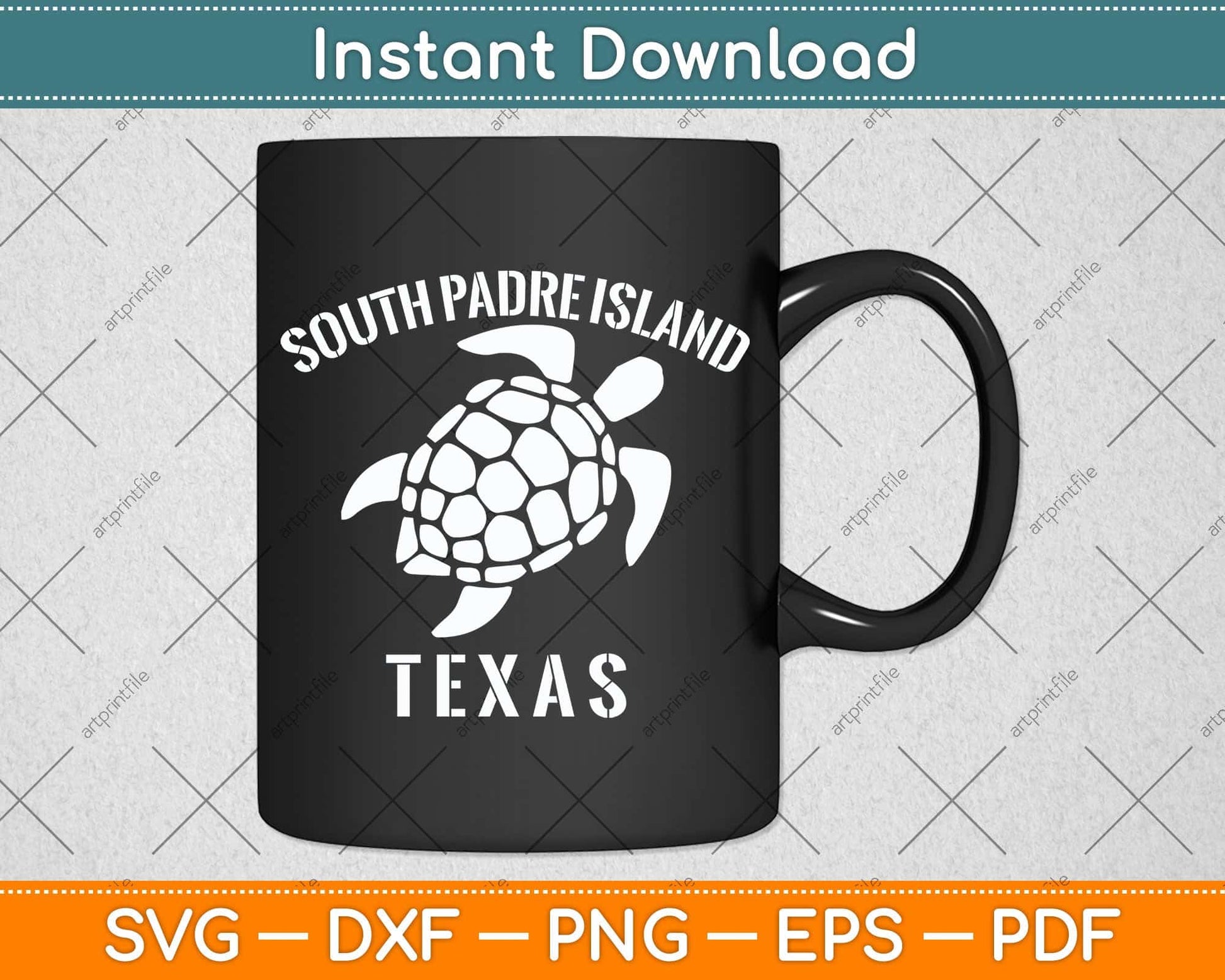 South Padre Island TX Beach Tribal Turtle Svg Png Dxf Digital Cutting File