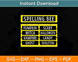 Spelling Bee Funny Pun Halloween Svg Png Dxf Digital Cutting File