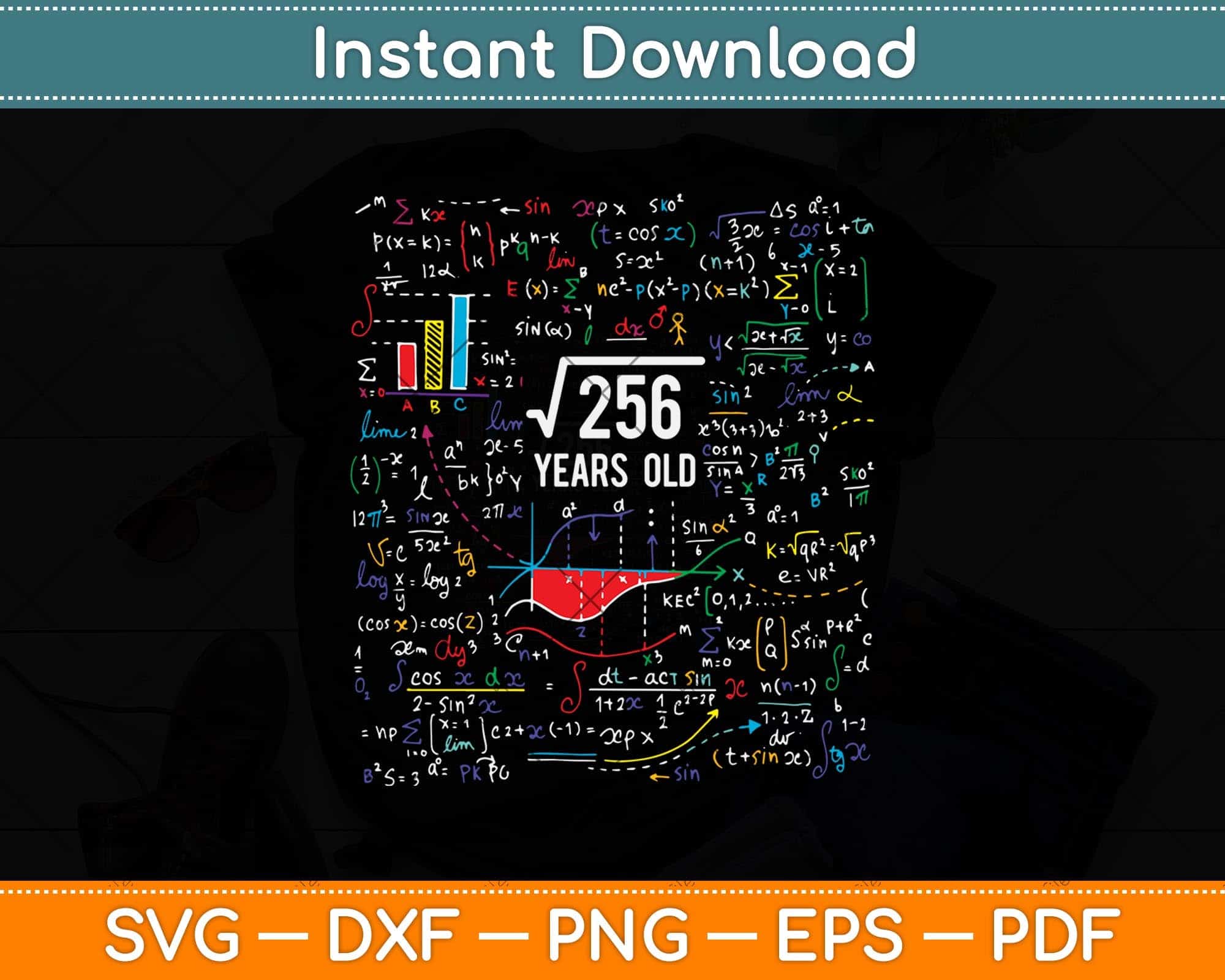 Square Root Of 256 16th Birthday 16 Year Old Gifts Math Birthday Svg ...