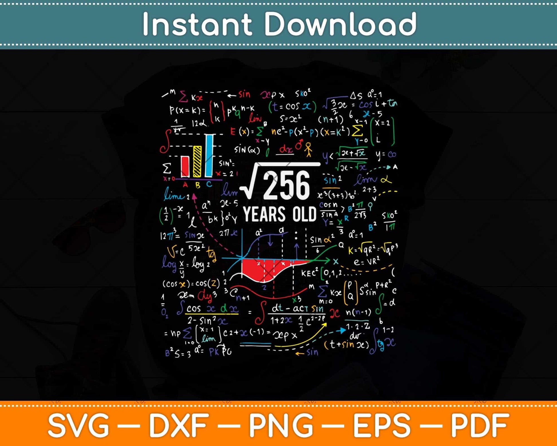 Square Root Of 256 16th Birthday 16 Year Old Gifts Math Birthday Svg ...