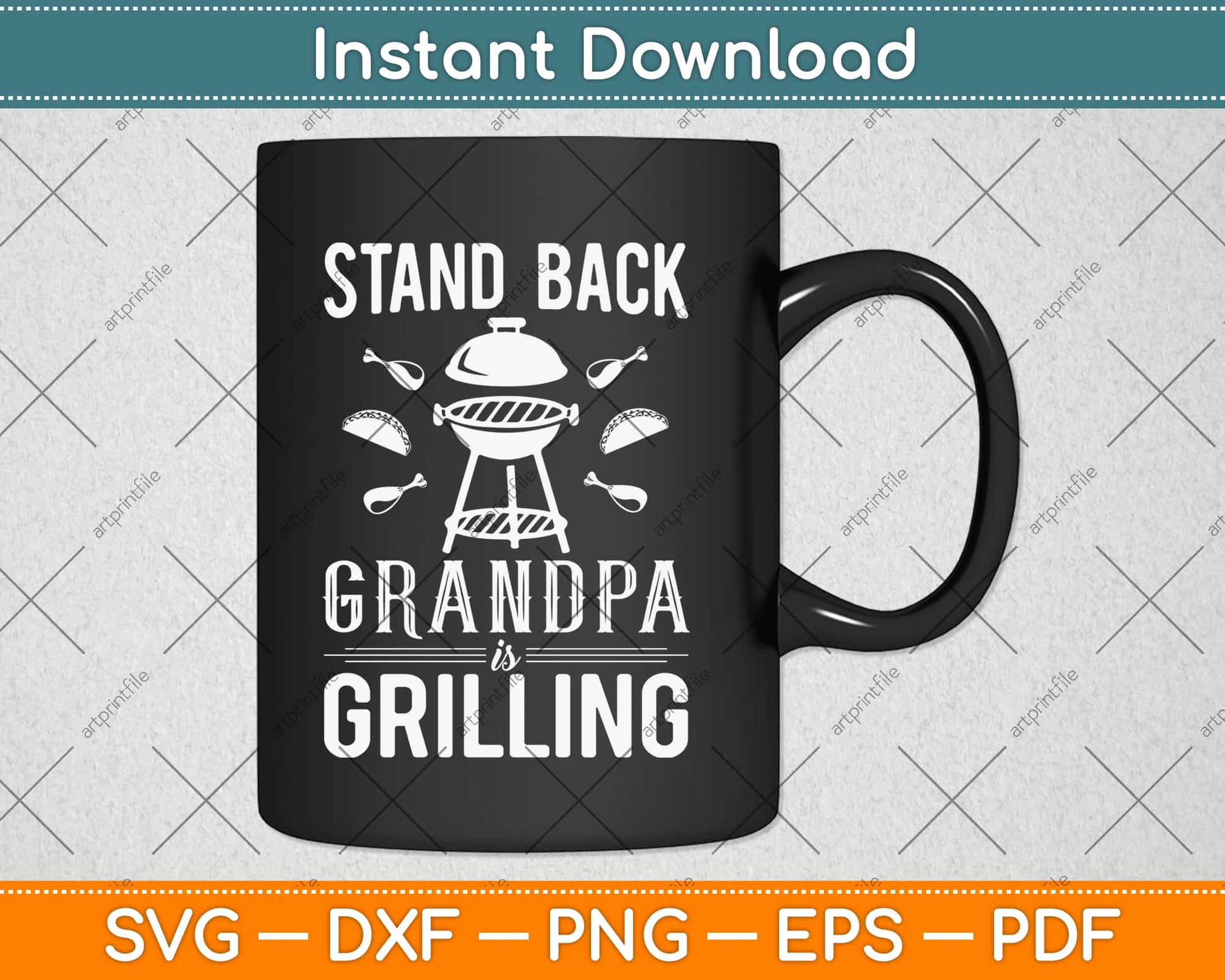 Stand Back Grandpa is Grilling Funny Fathers Day BBQ Svg Design