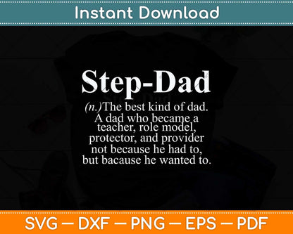 Step-Dad Definition Engraved Whiskey Glass Father's Day Svg Cutting File