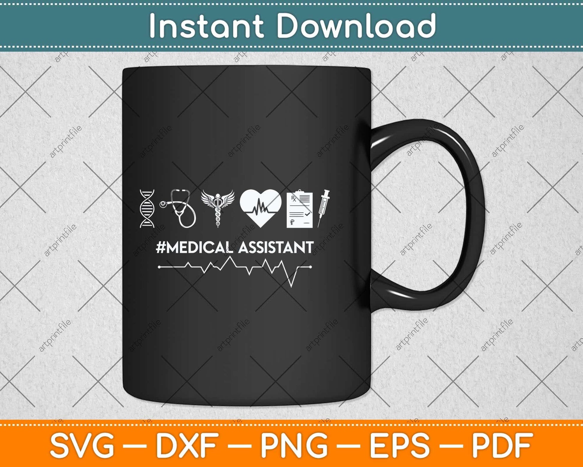 Stethoscope Heartbeat Syringe Cute Medical Assistant Svg Png Dxf Digital Cutting File