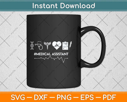Stethoscope Heartbeat Syringe Cute Medical Assistant Svg Png Dxf Digital Cutting File