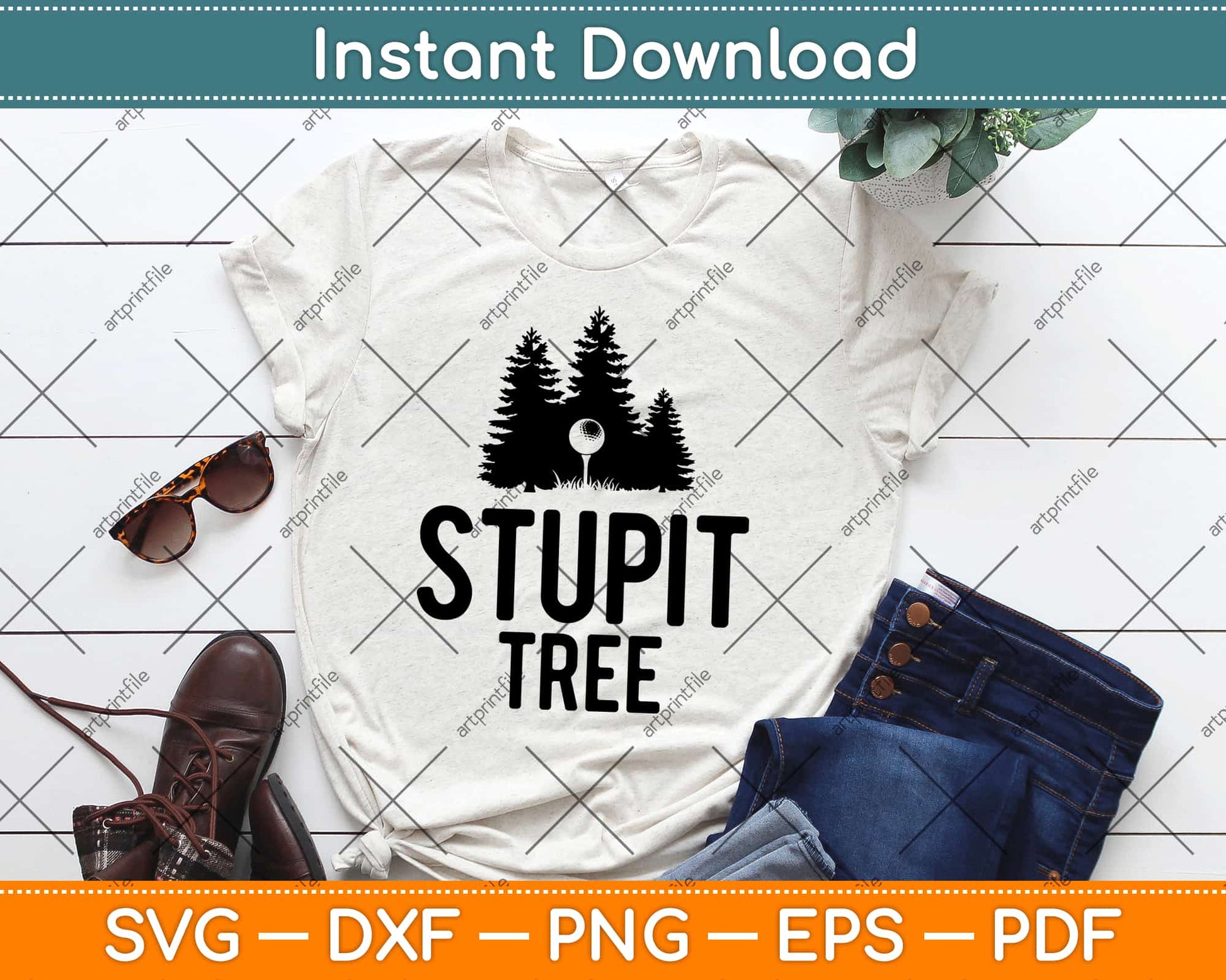 Stupid Tree Disc Golf Funny Frisbee Golf Svg Design Cricut Printable Cutting Files