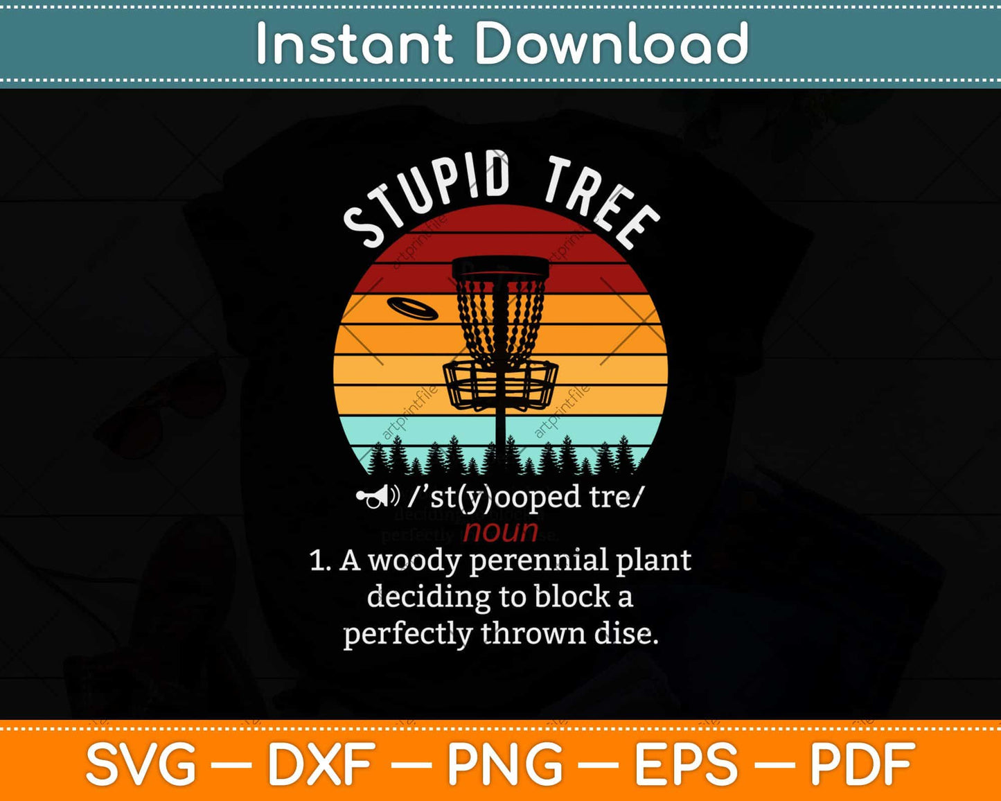 Stupid Tree Disc Golf Funny Svg Design Cricut Printable Cutting Files