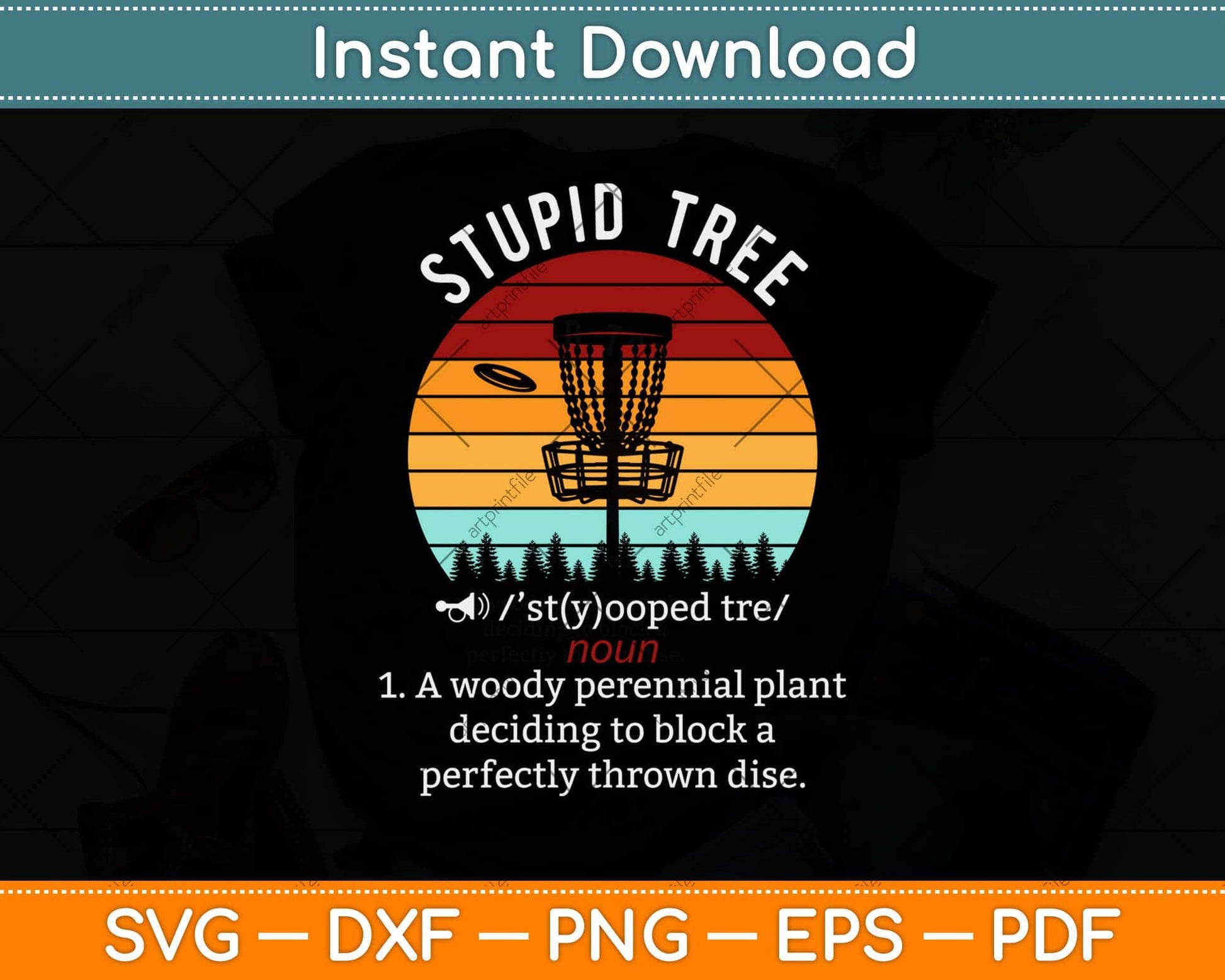 Stupid Tree Disc Golf Funny Svg Design Cricut Printable Cutting Files