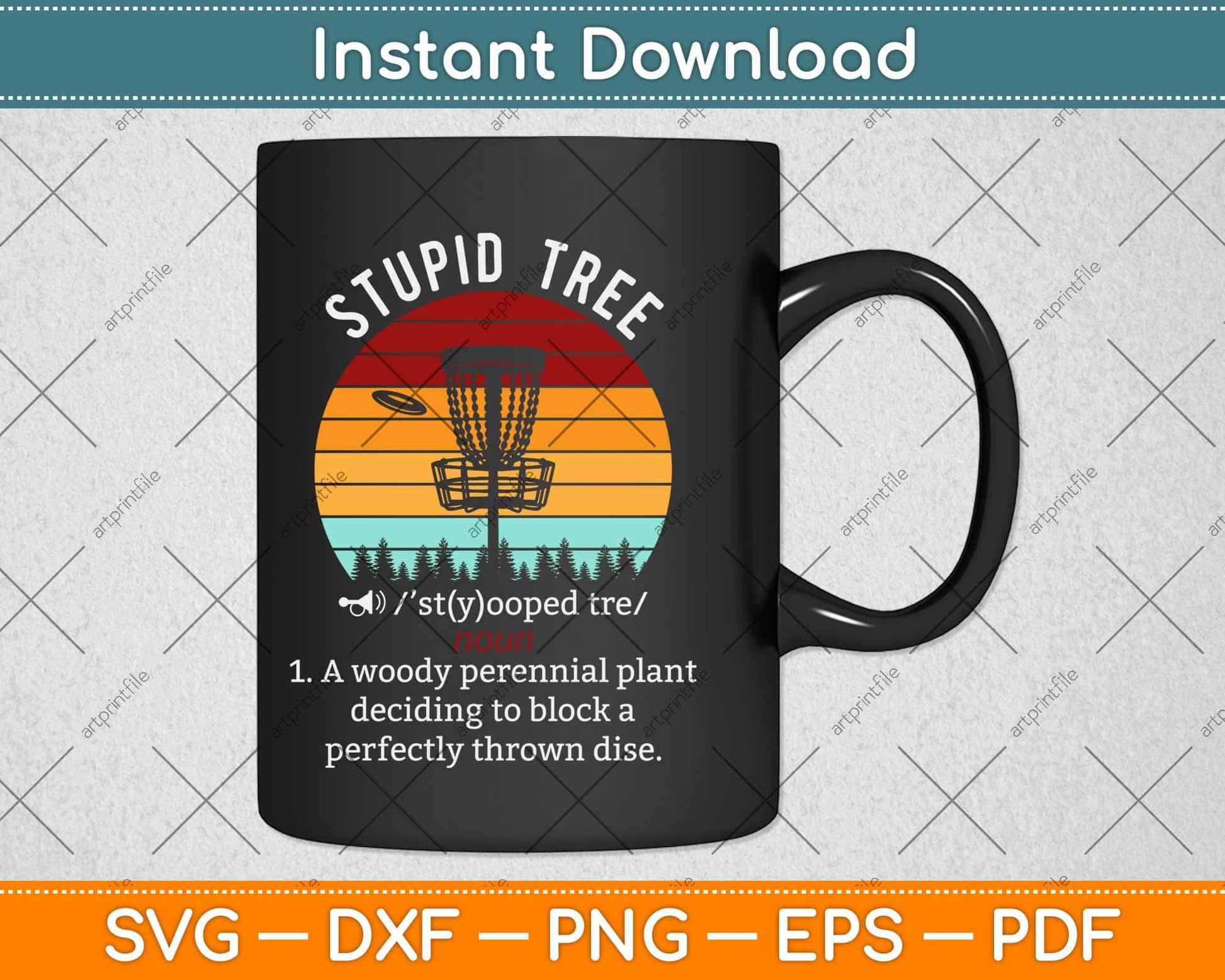 Stupid Tree Disc Golf Funny Svg Design Cricut Printable Cutting Files