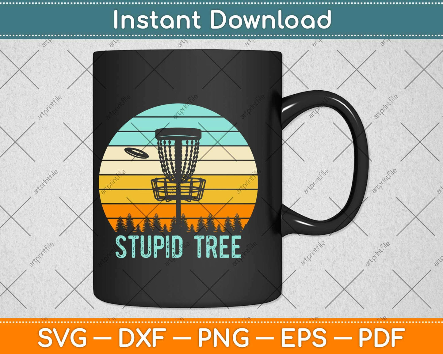 Stupid Tree Retro Disc Golf Funny Svg Design Cricut Printable Cutting Files