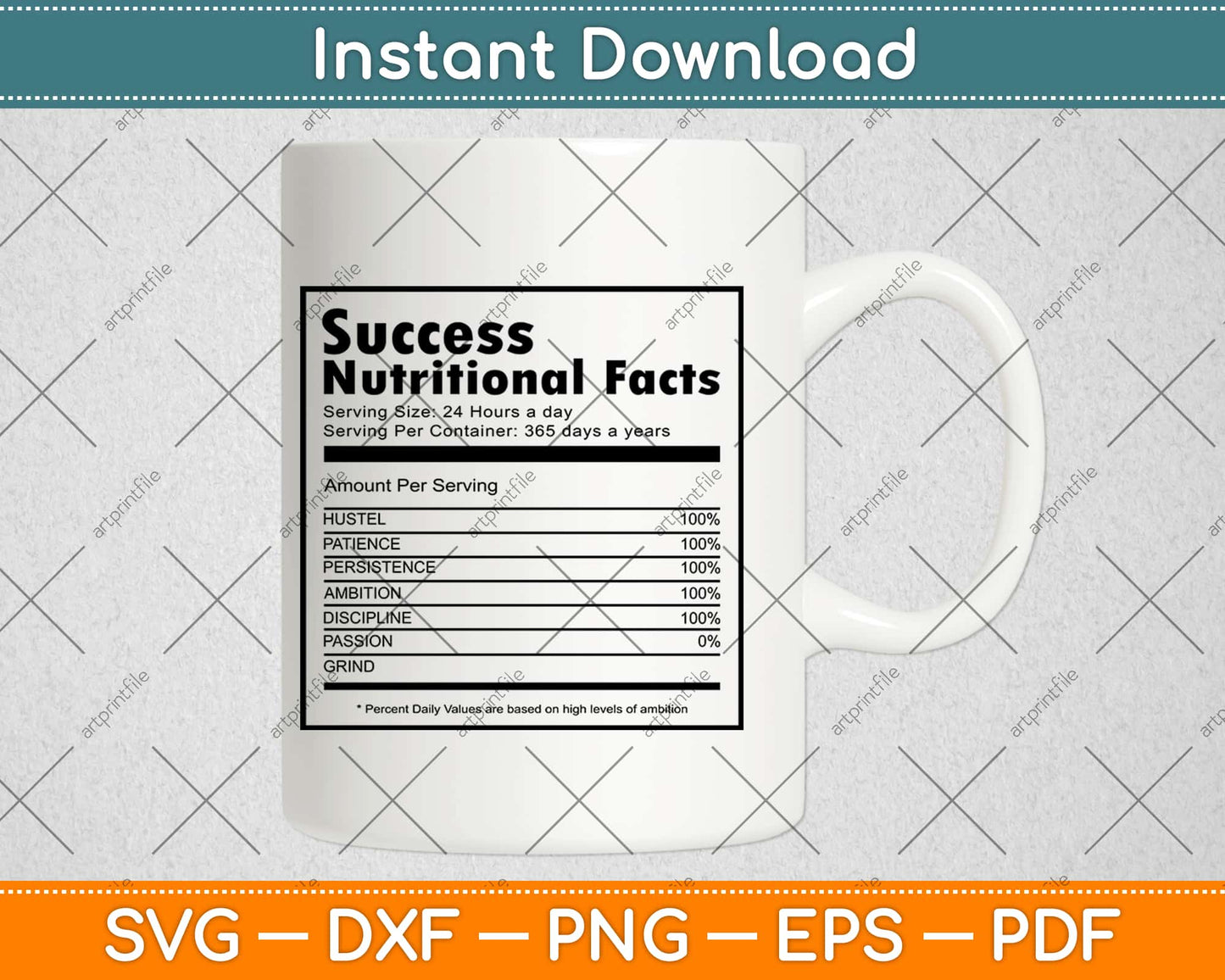 Success Nutrition Facts Svg Design Cricut Printable Cutting Files